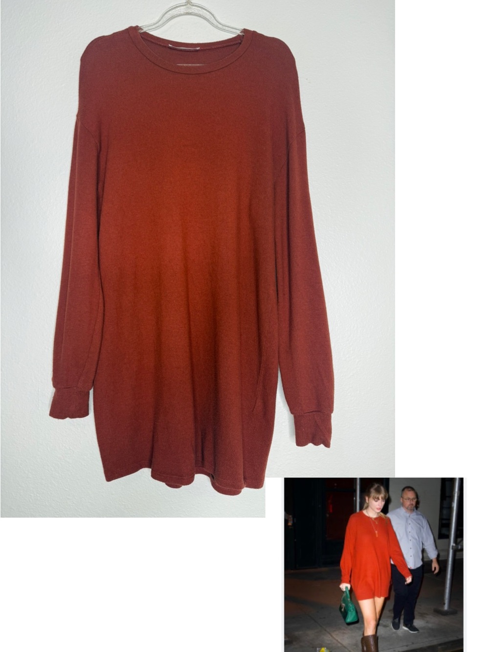 Reformation Sweater Dress Mini Rust Oversized XS